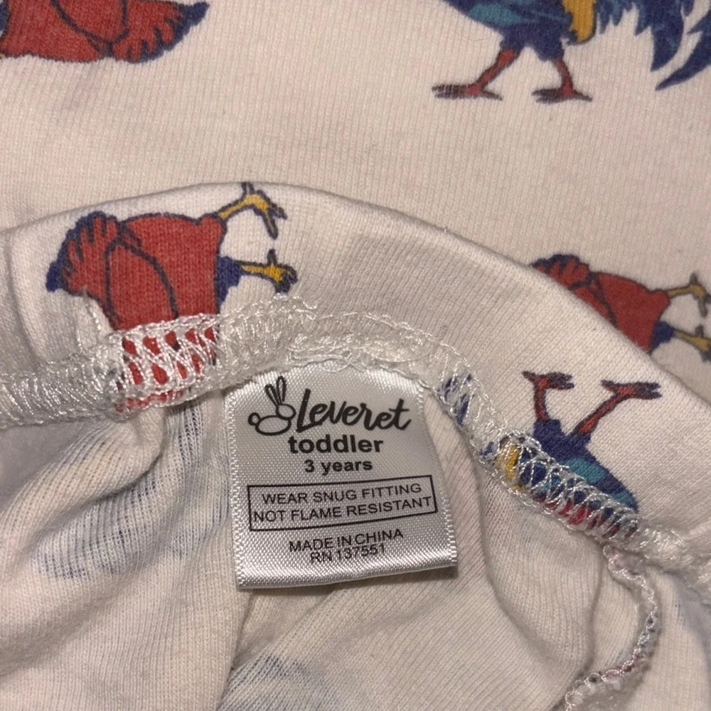 Rooster Print Kids Pajama Bottoms